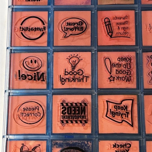 Set of 29 Teacher Stamps with Case - Picture 2 of 4
